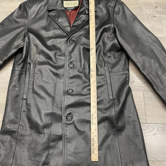 Wilsons M. Julian Leather Jacket Size XL Men Black Long Distressed - Picture 2 of 4
